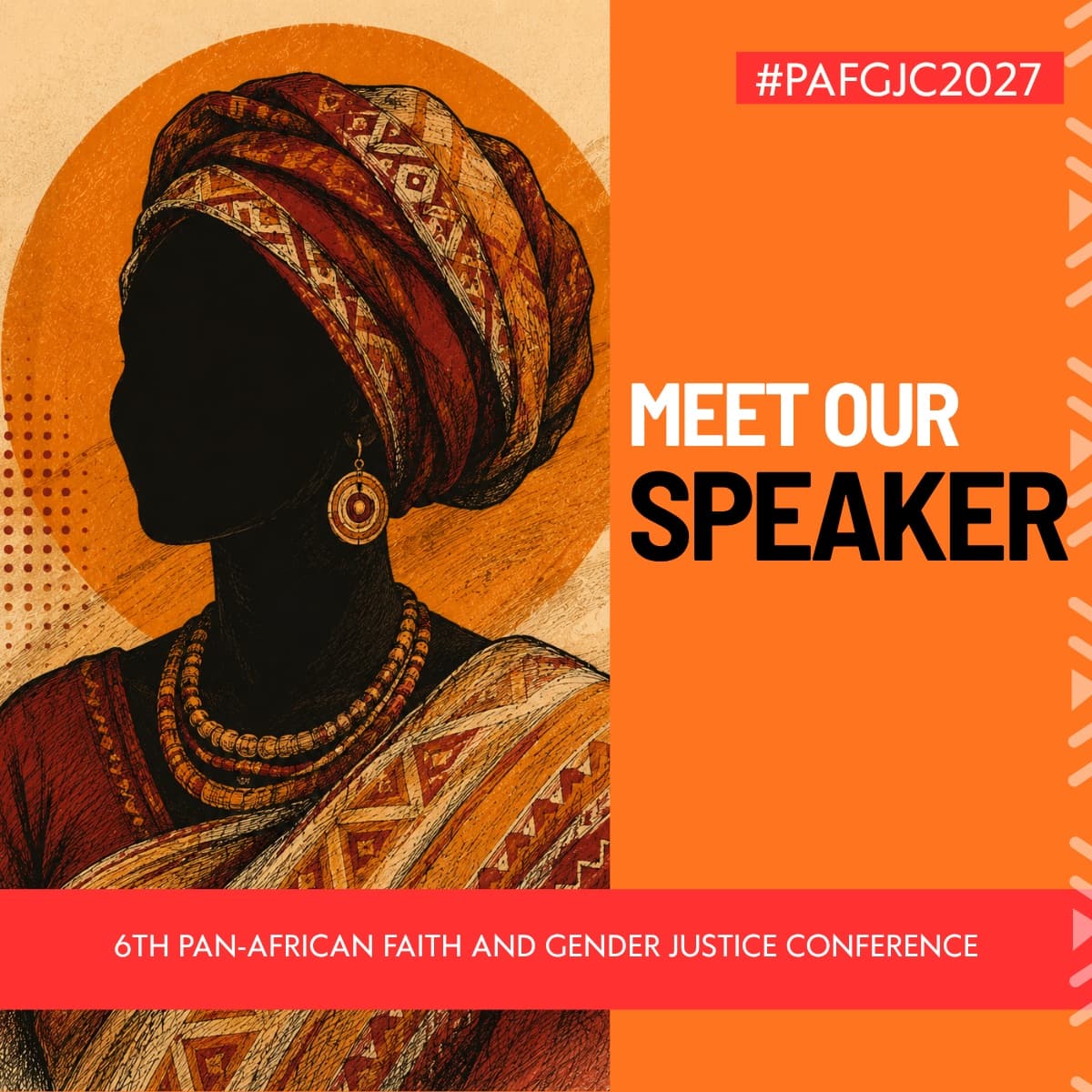 Illustrated placeholder for a female conference speaker
